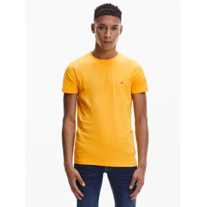 Tommy Hilfiger pánské žluté tričko - M (ZER)